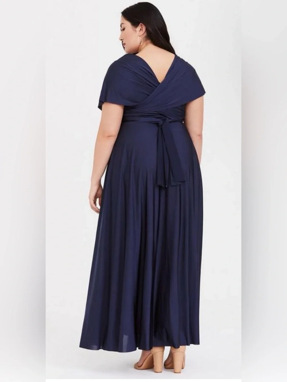 Special Occassion Navy Studio Knit Convertible Maxi Dress.